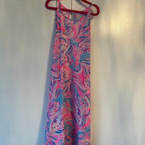 Lilly Pulitzer Girl's Mini Alek Cotton Dress Prosecco Pink Don’t Be Jelly XL